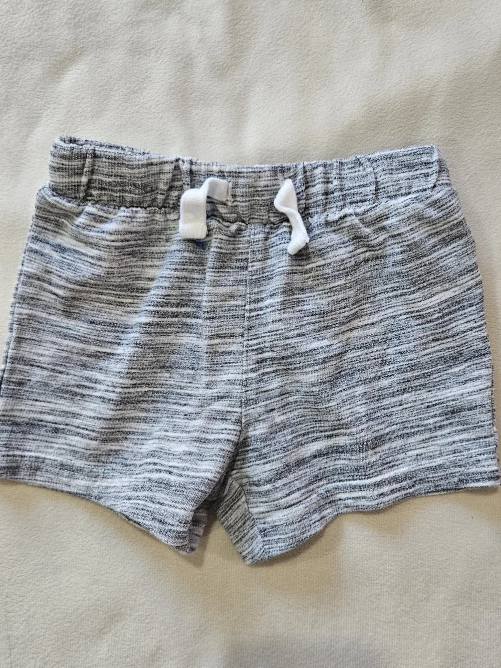 The Children's Place Gray Athletic Shorts with White Drawstring - 6-9 Months